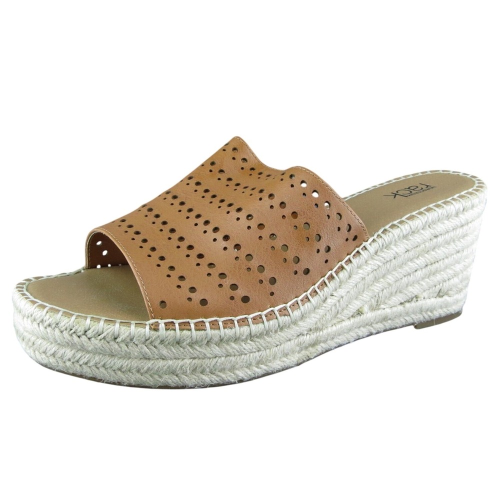 Nordstrom Rack Women Slide Sandal Shoes Brown Synthetic Size 9.5 Medium